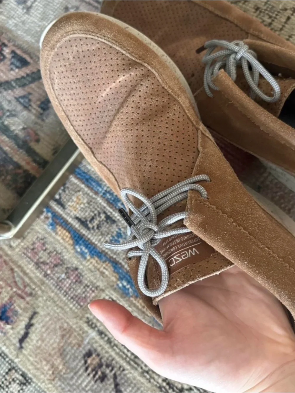 Wesc Men's Brown Suede Chukka Boots with Light Gray Laces